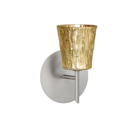 Besa Lighting Nico 4 Mini Sconce, Stone Gold Foil, Satin Nickel Finish, 1x40W Halogen 1SW-5125GF-SN
